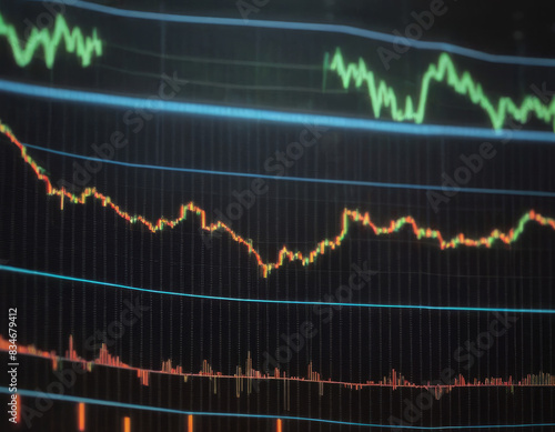 Un grafico di trading mostra una divergenza tra il prezzo e l'oscillatore RSI, suggerendo un indebolimento della tendenza attuale. photo