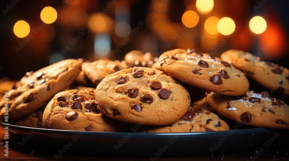 a pile of crunchy and sweet chocolate cake with a sprinkling of chocolate chips on top on a plate a pile of crunchy and sweet chocolate cake with a sprinkling of chocolate chips on top on a plate