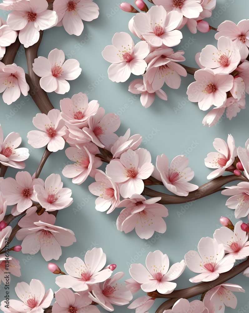 seamless pattern featuring delicate and elegant cherry blossom (sakura) flowers. seamless pattern featuring delicate and elegant cherry blossom (sakura) flowers.