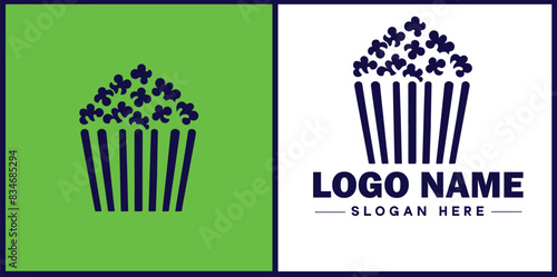 popcorn icon Popping corn Popped corn flat logo sign symbol editable vector
