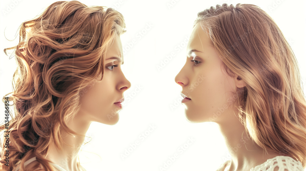 Peaceful woman vs. Anxious woman Peaceful woman vs. Anxious woman