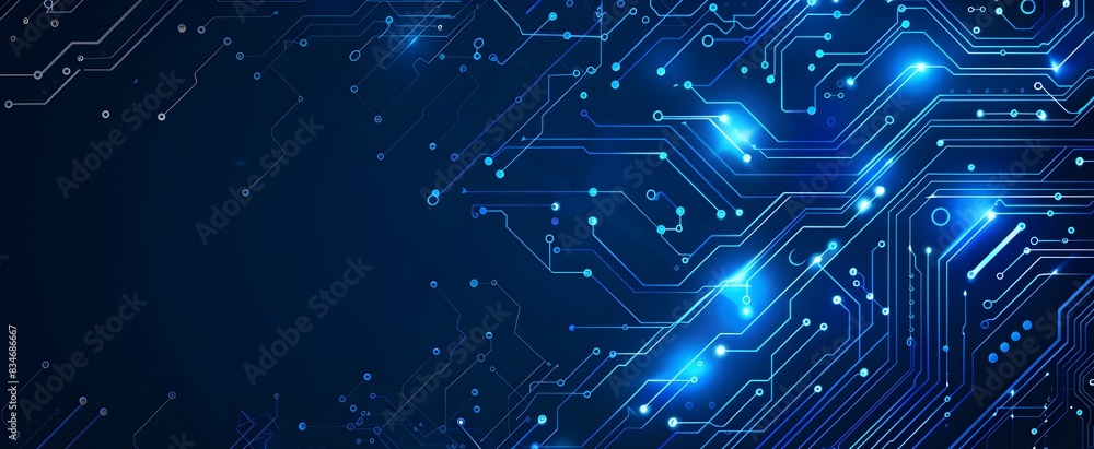 Abstract blue circuit board background vector presentation design with dots and lines, technology banner concept for business on dark background
Abstract blue circuit board background vector presentation design with dots and lines, technology banner concept for business on dark background