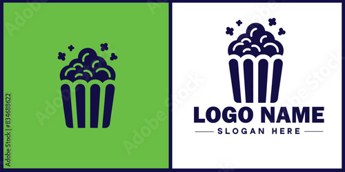 popcorn icon Popping corn Popped corn flat logo sign symbol editable vector