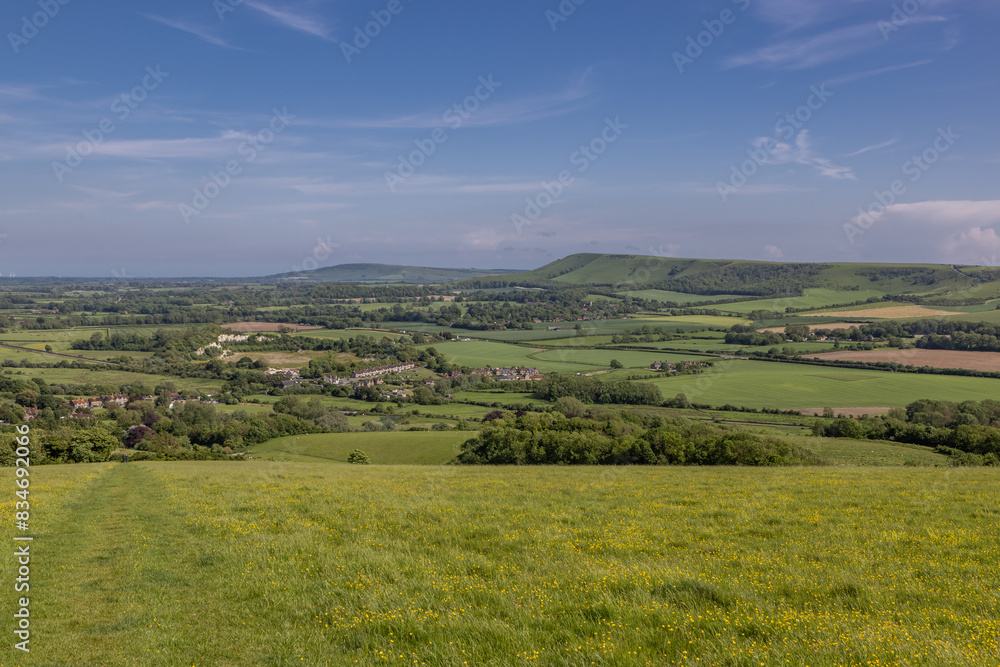 A rural South Downs landscape on a spring day