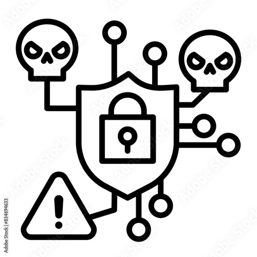Icon representing the growing risks of cybersecurity.