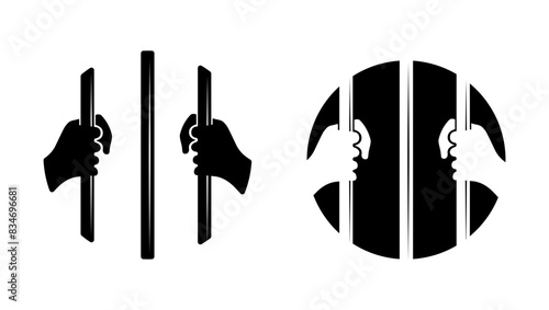 Prison Symbol, black isolated silhouette