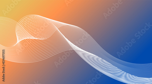 Abstract colorful background orange and blue gradations lines circles