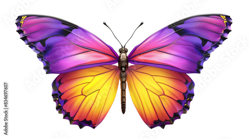 Beautiful colorful buterfly isolated on white background photo