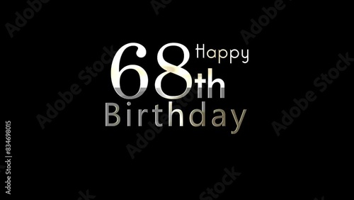 Happy 68th birthday greetings, white particles, sixty eight years photo