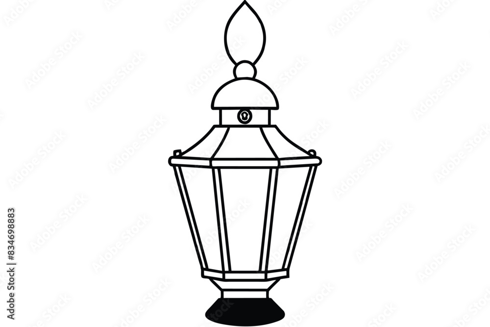 Antique Lantern line art vector illustration Antique Lantern line art vector illustration