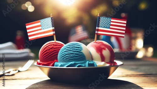 An image of a patriotic ice cream photo