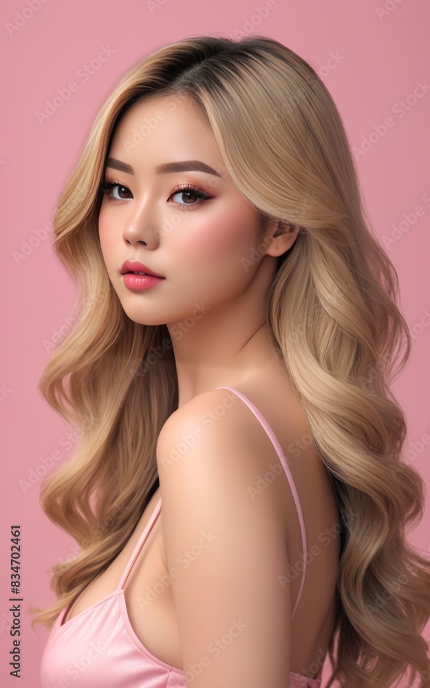 Portrait of woman with beauty makeup professional show Portrait of woman with beauty makeup professional show