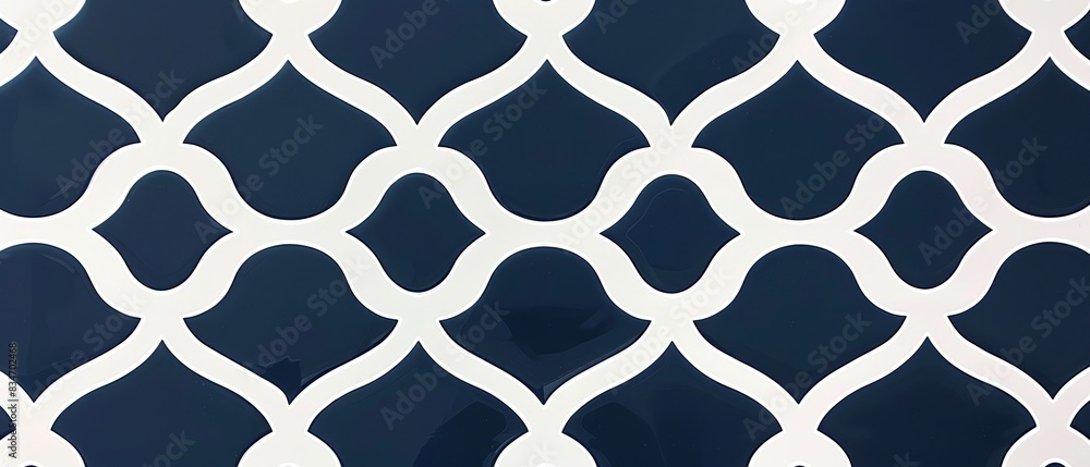 Fototapeta premium Seamless floral pattern with repeating geometric shapes for fabric, wallpaper, or decoration