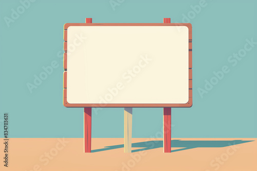 Blank signboard mockup, simple minimalist flat design illustration