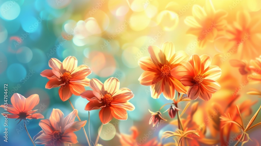 simple flowers, bright and warm background simple flowers, bright and warm background