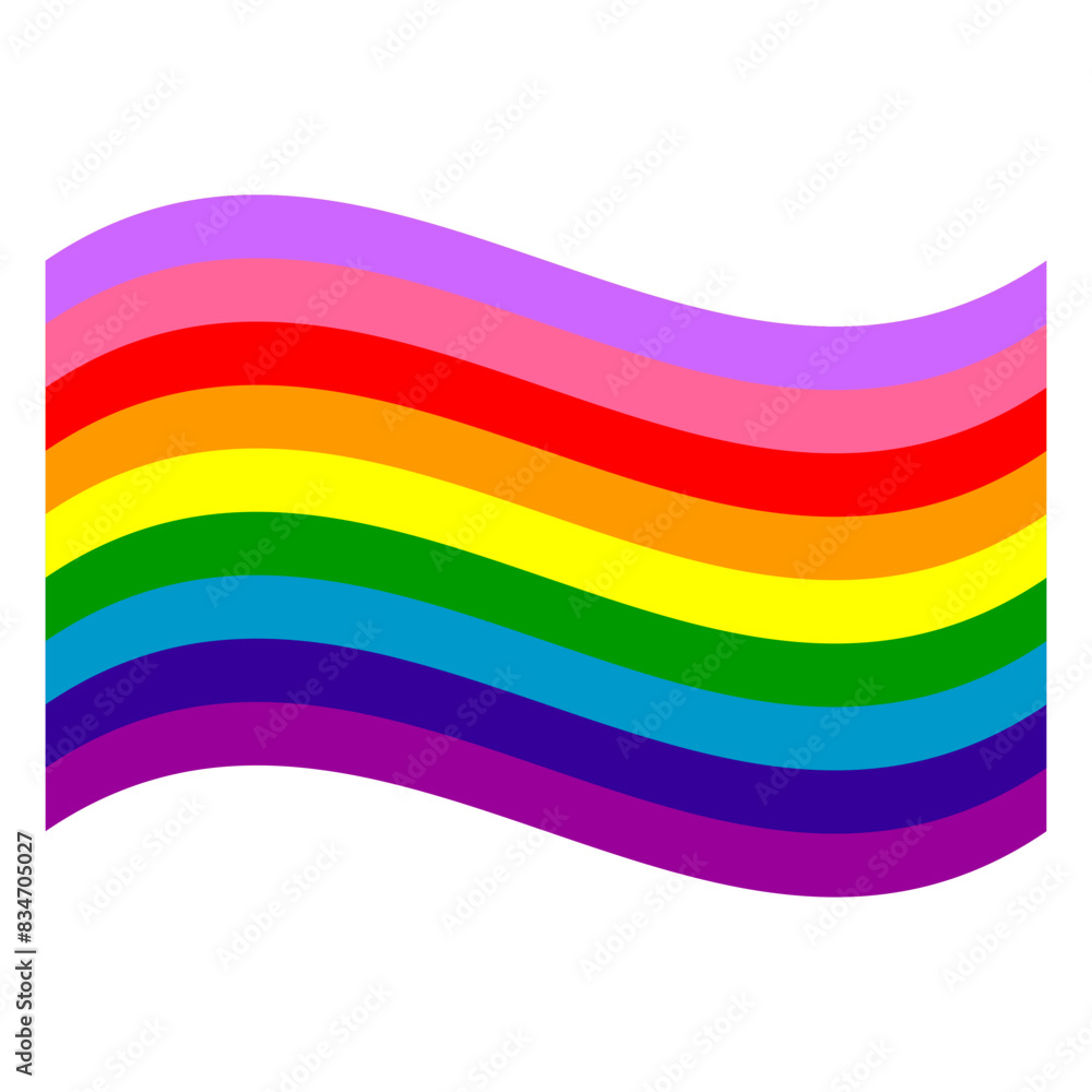 2017 Gilbert Baker Rainbow Pride Flag 9 Stripes Wavy and Isolated in White 2017 Gilbert Baker Rainbow Pride Flag 9 Stripes Wavy and Isolated in White
