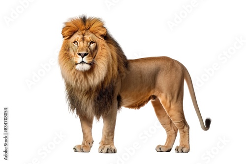 Majestic Lion King Isolated on a Transparent Background PNG.