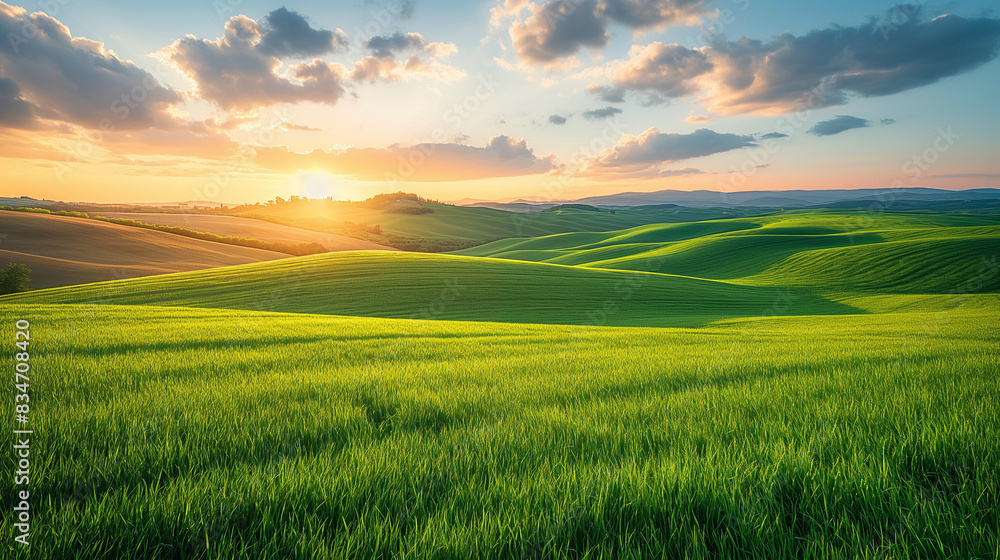 Perfect field of spring grass, Perfect field of spring grass,
