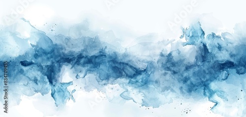 Abstract watercolor patterns in soft blue tones, luxury and serenity concept for branding photo