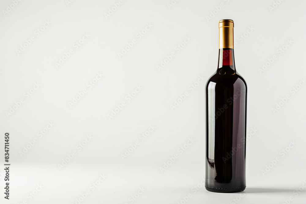Wine bottle mockup on white background, copy space Wine bottle mockup on white background, copy space
