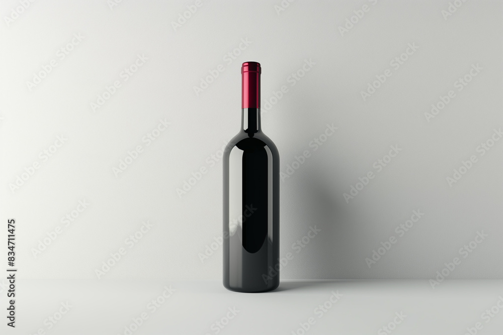 Wine bottle mockup on white background, copy space Wine bottle mockup on white background, copy space