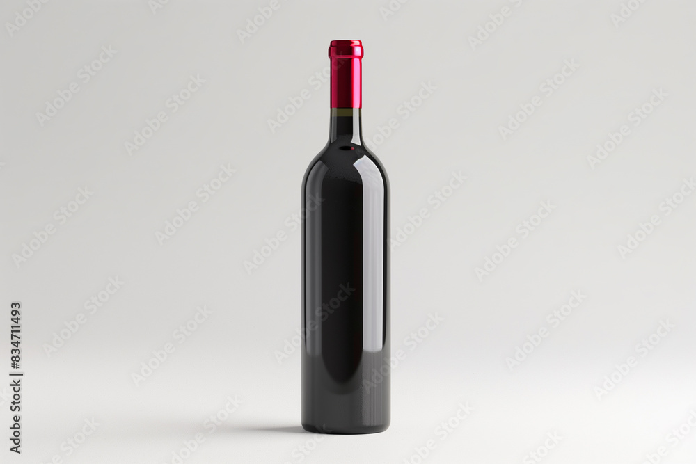 Wine bottle mockup on white background, copy space Wine bottle mockup on white background, copy space
