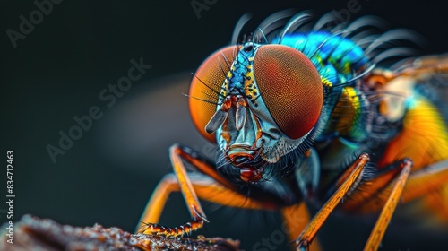 Closeup of beautiful flying insect