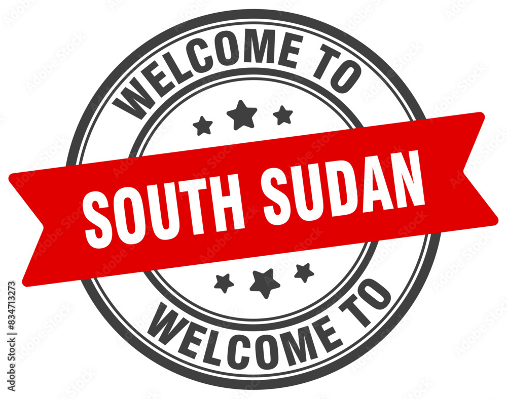 Welcome to South Sudan stamp. South Sudan round sign