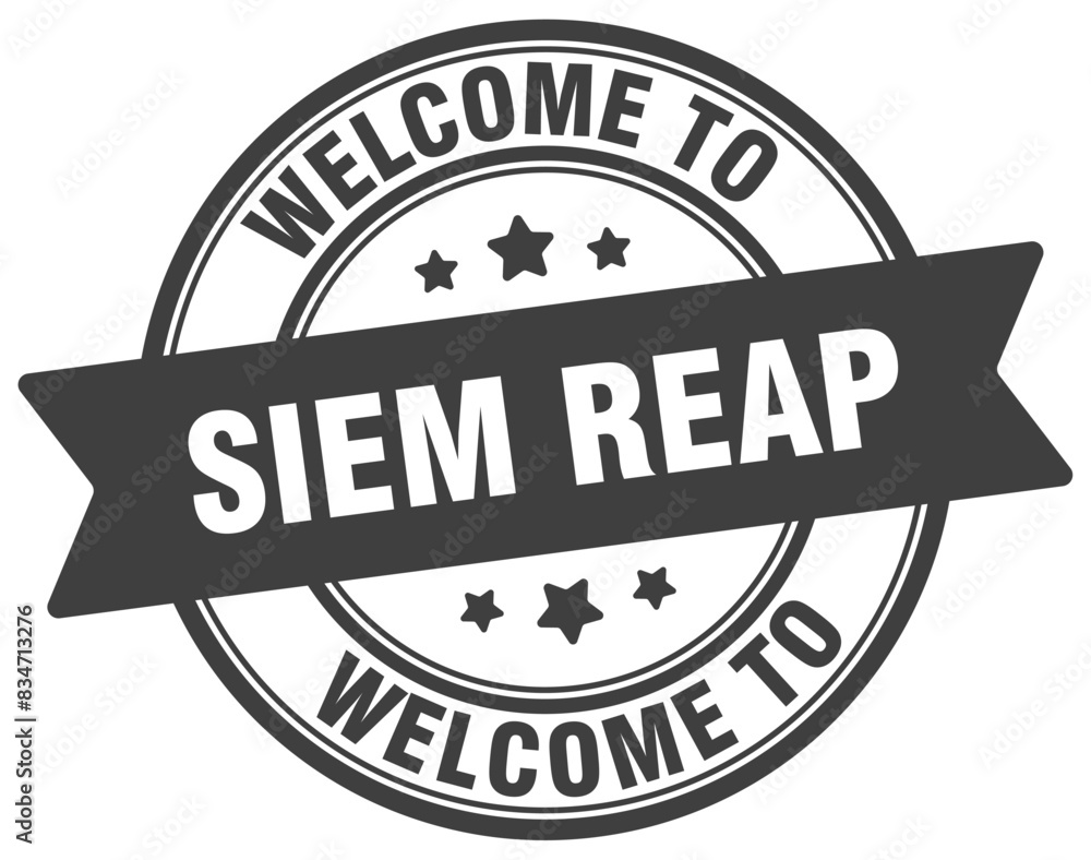 Welcome to Siem Reap stamp. Siem Reap round sign