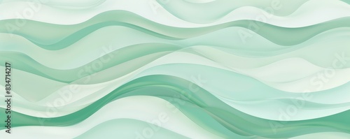 flowing green waves, creating a calming abstract paper cutout effect.