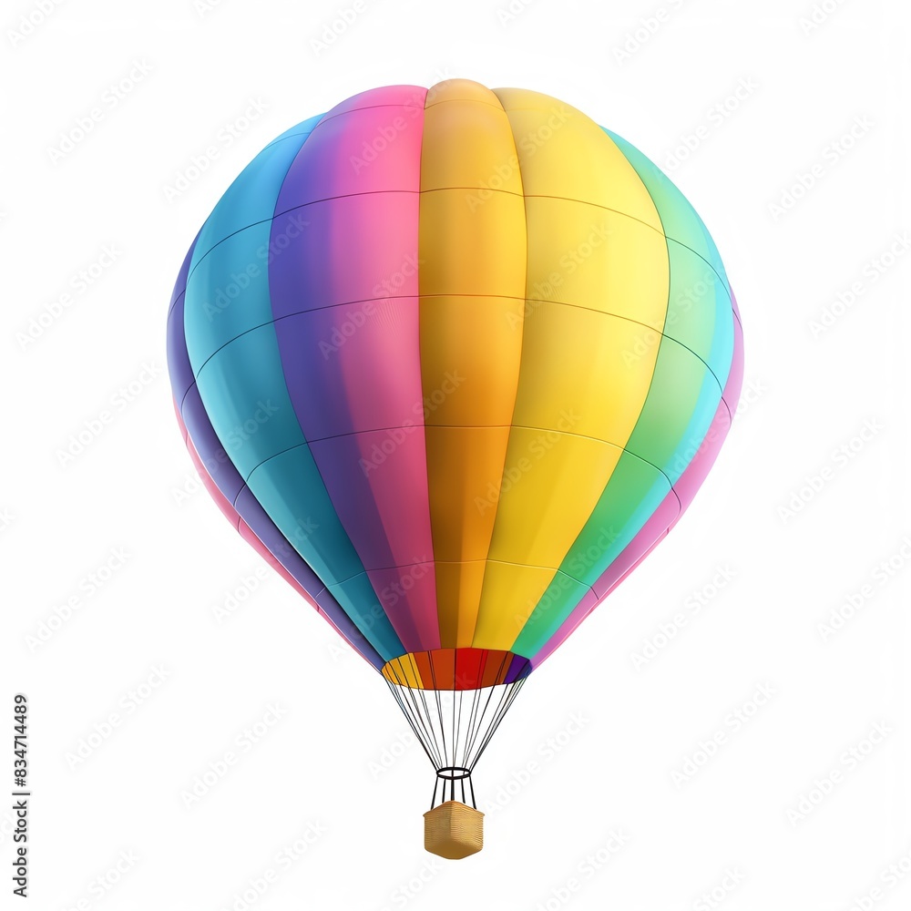 Obraz premium A colorful hot air balloon isolated on a white background.