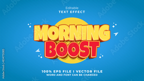 editable morning boost text effect.typhography logo