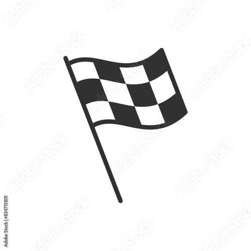 Checkerboard flag, linear icon. Line with editable stroke