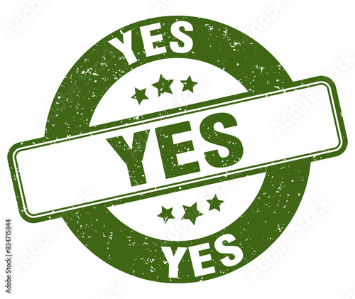yes stamp. yes label. round grunge sign