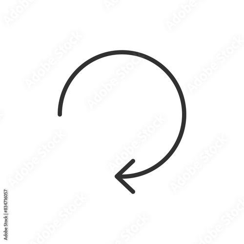 Circular arrow, linear icon. Line with editable stroke