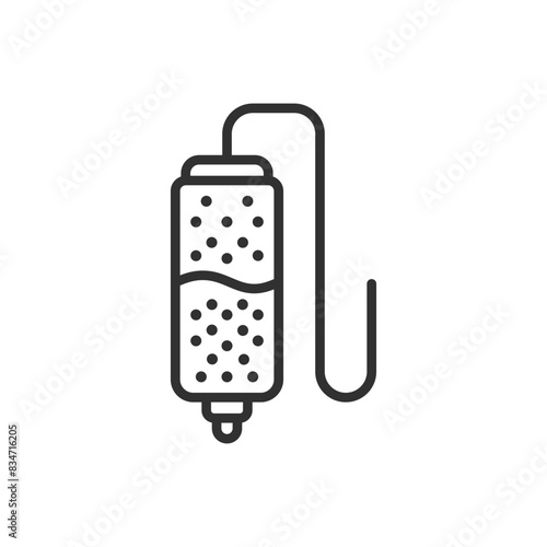 Hiking water filter, linear icon. Line with editable stroke