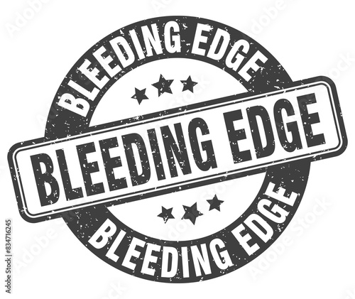 bleeding edge stamp. bleeding edge label. round grunge sign