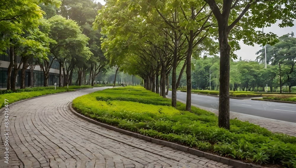 Nature outdoor park and street road footpath Nature outdoor park and street road footpath