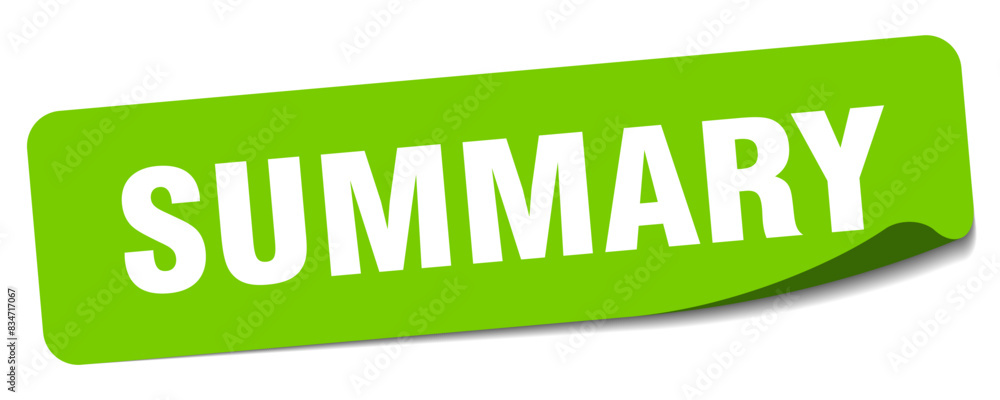 summary sticker. summary label summary sticker. summary label