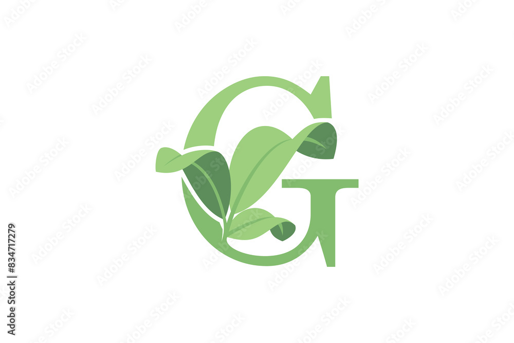 leaf design with letter g concept leaf design with letter g concept