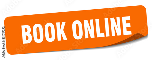 book online sticker. book online label