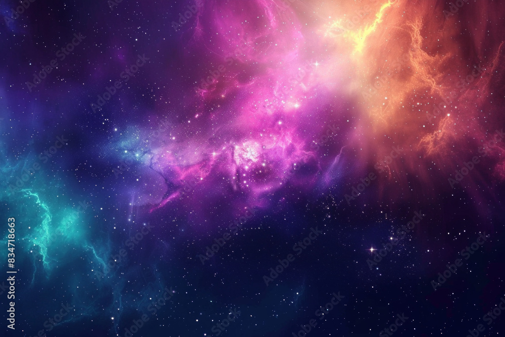 Naklejka premium Colorful universe with nebula for background