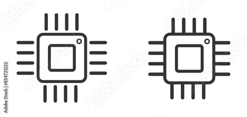 Computer microprocessor vector icon concept 
