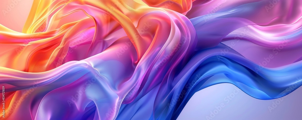Colorful Fabric Swirling in Air
