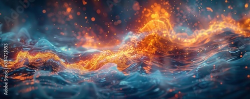 Abstract Fire And Water Waves