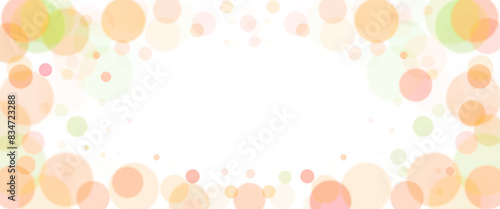 colorful bokeh circles without background, can be used for frames, borders, textures, background elements, clip art, banner