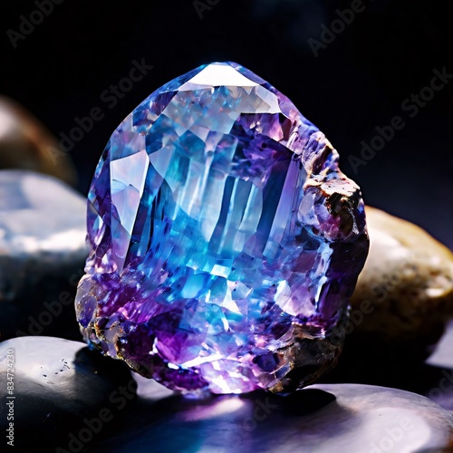 Amethyst A Symphony of Violet Splendor blending with soft blue color Where Light and Color Dance photo