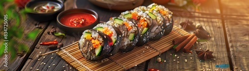 Korean food, Gimbap, or kimbap photo
