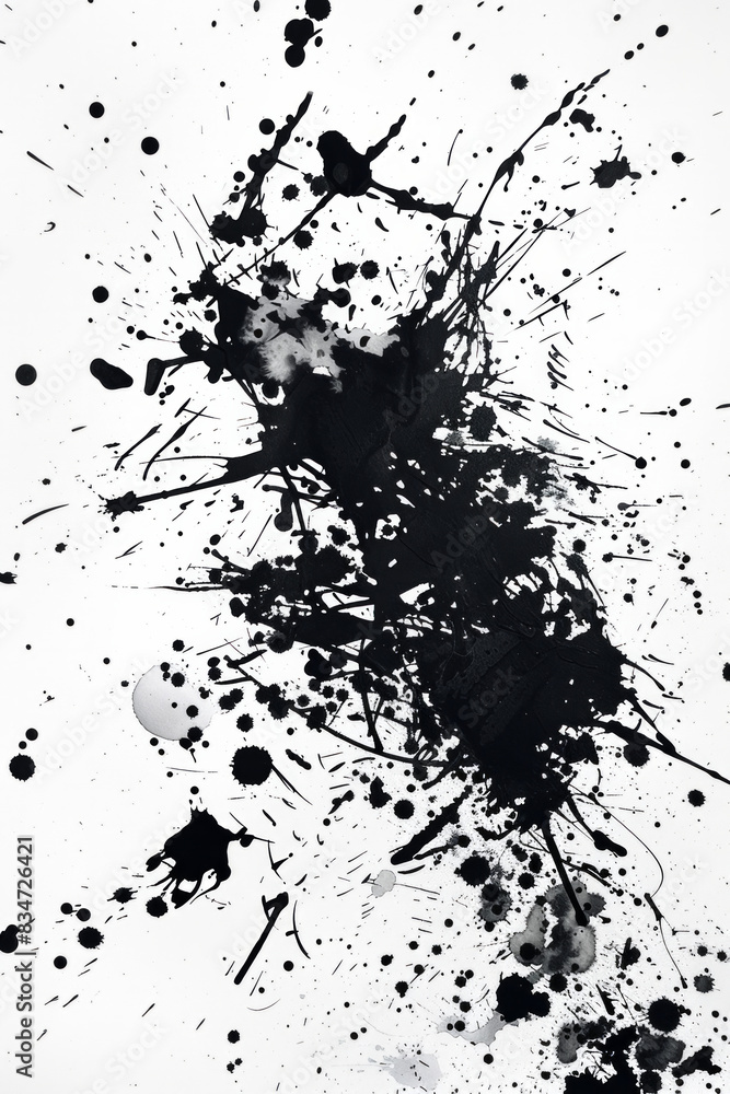 Fototapeta premium Simple ink splatters or brush strokes on a clean, white background with a contemporary feel.