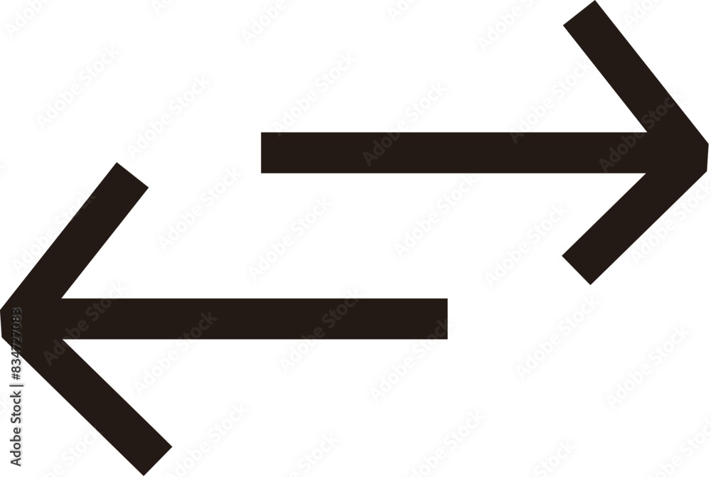 Arrow pointing two opposite directions to the left and right Arrow pointing two opposite directions to the left and right